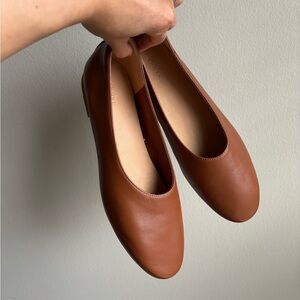 Quince Brown Leather Ballet Flats Size 6.5